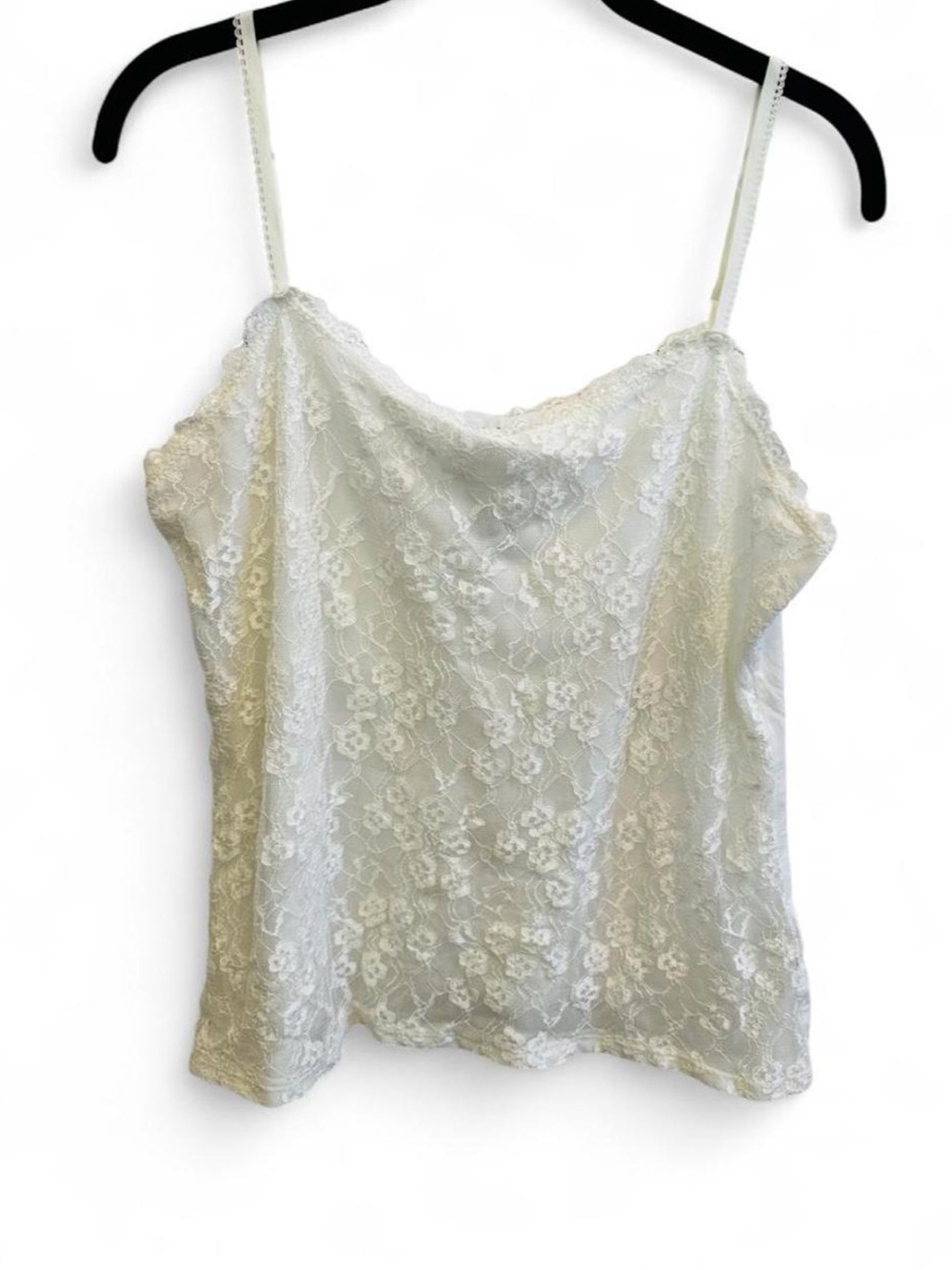 Cream Floral Lace Cami Top Ethereal Fairycore Coquette Cottagecore Layering